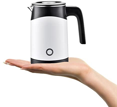 Knjlwa Bollitore Portatile da Viaggio in Acciaio Inossidabile 304, con riscaldatore a Bolle a 4 Minuti Veloce, 0,6L, termostato e Controller Strix