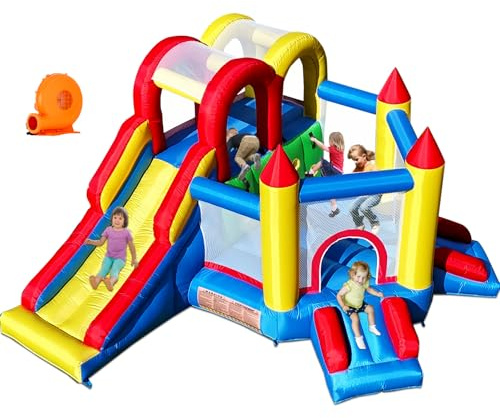 Umbalir InfIatable Bounce House for Kids 3-8 yr, Bouncy House Accommodate 4-6 Kids, Fun and Safe Indoor/Outdoor Play (12.3'Lx10'Wx6.3'H)