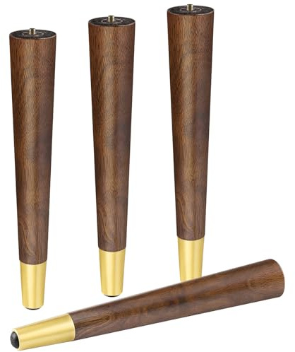 ALAMHI Wood Furniture Legs 16 inch - Coffee Table Legs - Mid Century Feet Replacement for Legs for Table - Coffee Table, Desk, Chair, Dresser, Ottoman, Cabinet, Bench Legs, Etc. Brown