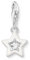Thomas Sabo Charm-Anhänger Stern mit weiße Steinen und weißer Kaltemaille recycletes 925 Sterlingsilber 2044-041-14
