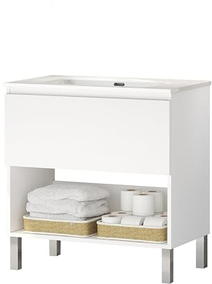 Baikal Mueble de Baño Gap. Armario con Patas con Puerta Abatible. Gran Capacidad de Almacenamiento. Se Entrega MONTADO. Se Entrega Mueble sin Lavabo