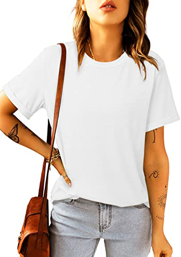 Suncife Maglietta estiva da donna, casual, girocollo, a maniche corte, maglietta a maniche corte