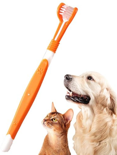 3 Köpfe Mundgeruch-Entfernerbürste Für Hunde, Weiche Borsten-Welpenzahnbürste, Katzenzahnbürste, Leicht Zu Greifende Katzen-Mundhygiene-Pflegebürste Für Haustiere