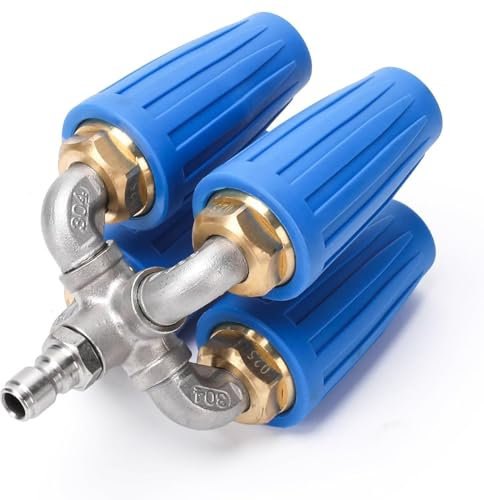 Plyisty 4 en 1 Lavadora de Presión de la Boquilla Turbo, 2.0 Boquilla de Turbo Cuádruple, 360 ° Girando, con Conector Rápido de 1/4 de Pulgada, 4000 PSI, para Limpieza de Alta Presión