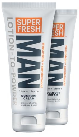 Super Fresh Ball - Desodorante en polvo, loción en polvo, crema cómoda para partes de hombre, ingle, glúteos, higiene corporal, controla el olor, detiene el roce y la picazón, absorbe el sudor