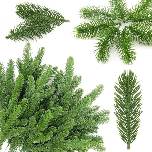 DabbOo 50 Pezzi Di Rami Di Abete Artificiale Da 10 Cm Per Decorazioni Natalizie Ghirlande Dell Avvento Progetti Artigianali Fai Da Te Decorazioni Da Tavolo E Decorazioni Per L Albero Di Natale