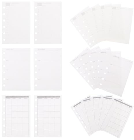 TOKIDNY 3 Libros de Recambio para Agenda A7 Hojas Sueltas para Planificador Diario Semanal y Mensual Papel Grueso Compatible Carpeta de 6 Anillas Insertos para Organización y