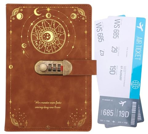 Cuaderno genérico con cerradura | Cuaderno de información personal tamaño A5 – Bloqueo para privacidad, ideal para escritores estudiantes, adultos, regalo de oficina en casa