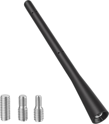 Kort bilantenn, universell bilradioantenn, FM, AM Dab, hög mottagning, vattentät, rostbeständig med skruvar, 4/5/6 mm adaptrar, kompatibel med SUV Jeep bil lastbil 17,5 cm
