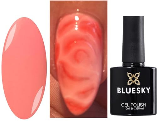 Bluesky Nail Gel Polish BM Coral Peach/Orange Blossom Sharm Effect UV LED Soak Off 10ml, Blossom White, Black or Clear Base are required for this Blossom Range