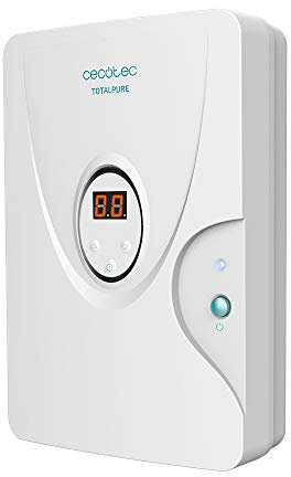 Cecotec Generador de Ozono Doméstico TotalPure 3000 Smart Ozone. Expulsión 600 MG/h, Potencia 10 W, Temporizador hasta 30 min, Incluye 2 Piedras purificadoras, Cobertura 30m2
