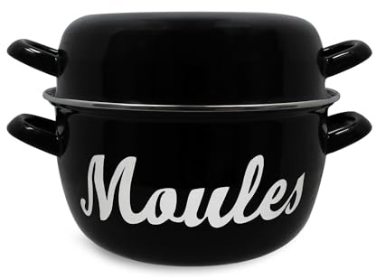 MENASTYL - Marmite à moules 18cm 2L7 avec écriture en acier émaillé, parfaite pour des moules comme au restaurant ! - 3645563
