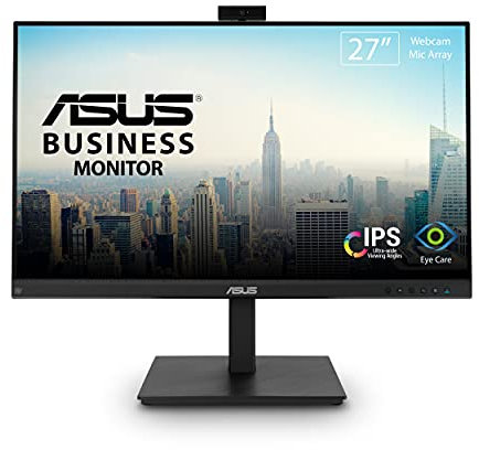 ASUS Monitor per videoconferenza da 27 1080P (BE279QSK) - Full HD, IPS, webcam regolabile da 2 MP, array di microfoni, altoparlanti, cura degli occhi, montaggio a parete, senza cornice, HDMI,