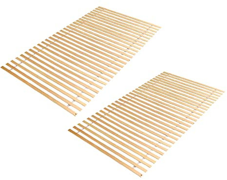 Sonnewelt 2 stycken ribbotten 90 x 200 cm, ribbotten för ribbotten fjäderlister, sängram, högkvalitativt massivt trä, sänggaller som kan rullas ut och in, rullgaller, sängställ