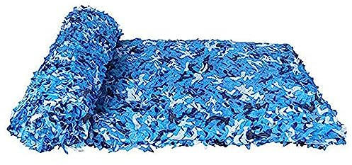 WOLWES Camouflage Netting Camo Netting Roll Shade Netting Camouflage Tarpaulin for Garden, Kids Den, Decoration, Photography, Hunting, Privacy, Fence (Color : Blue, Size : 2x7m(6.5x23ft))