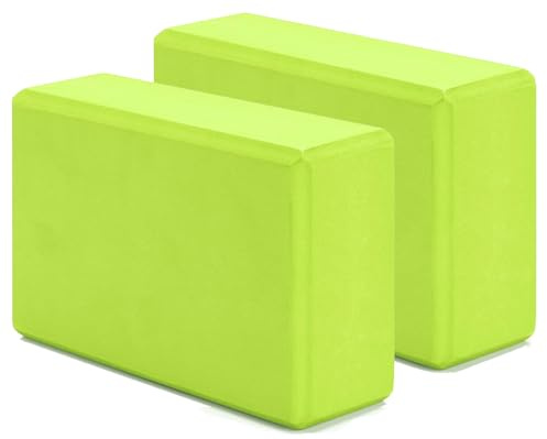 G5 HT SPORT Mattoncini Yoga [SINGOLI O A COPPIA] Blocchi Yoga Ad Alta Densità e Supporto, Antiscivolo, Ipoallergeniche | 22.5x15 cm, Spessore 7 cm (COPPIA MATTONCINI (VERDE LIME))