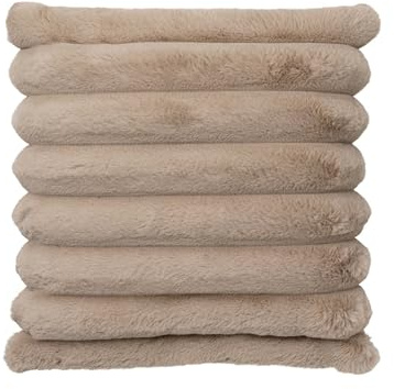 Douceur d'Intérieur Coussin Déhoussable (45 x 45 cm) Boudoir Sable, Imitation Fourrure/Velours