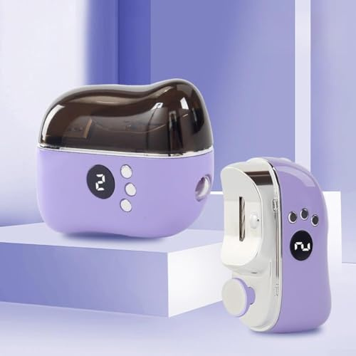 Coupe-ongles électrique automatique avec fonction anti-pincement, outil multifonction pour couper, façonner et polir les ongles facilement (violet)