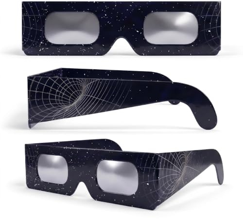 SAFE ECLIPSE Pack 2/6/12, Gafas para eclipse solar, montura 45 mm, se usan sobre la mayoría de gafas de vista, probadas EN ISO 12312-2:2015, marcado CE para observación solar segura – Interstellar