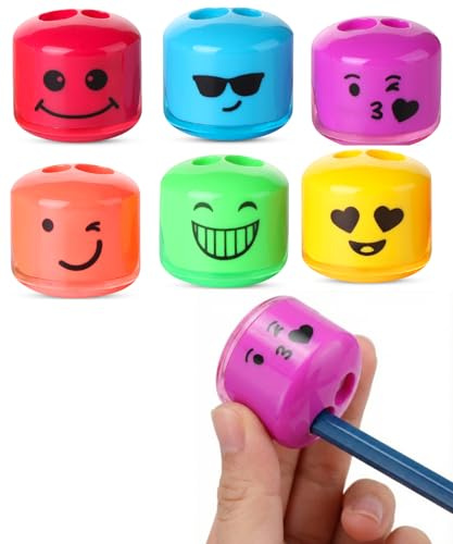 Mr. Pen- , Smiley 6 Pack, Kids pencil sharpener for Colored Pencils, Manual
