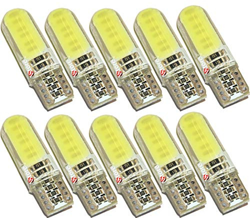 VS 10 Lampade LED T10 12 SMD Chip BIANCO Silica Gel COB Canbus Per Auto Targa Posizione Luci Interni Esterno Moto Barca 5W 12V