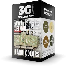 AK Interactive 3G Acrylic Paint Set - WW1 German Tank Colors (AK11686), Brown