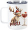 GRAZDesign Glühweinbecher mit Deckel Frohe Weihnachten, Weinachten Thermobecher Edelstahl 350ml (Elch, 350ml)
