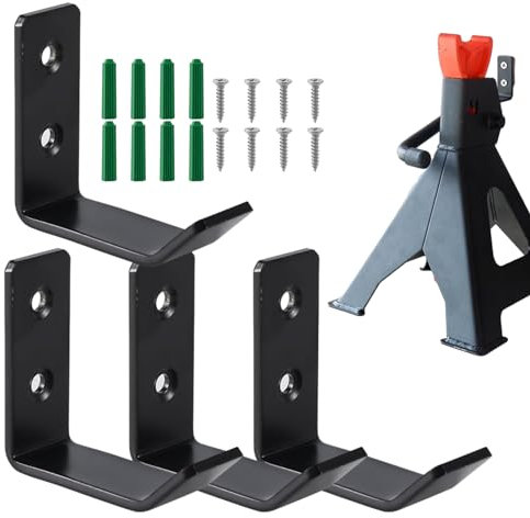NGUMMS Jack Stand Wandregal,Halterhaken aus Edelstahl - Garagenzubehör, Wagenheberständer Turmanhängerzubehör, passend für 2/3/4 Tonnen Wagenheberständer