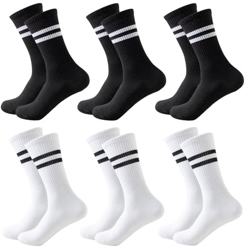 Kevaler Calzini Donna con Graziose Righe Calzini Tennis Sportive Calze Fantasia in Cotone Colorato Modello Casual Calze per Usura Quotidiana Casuale Yoga Palestra Corsa Scuola Misurare: 35-40/6 Paia