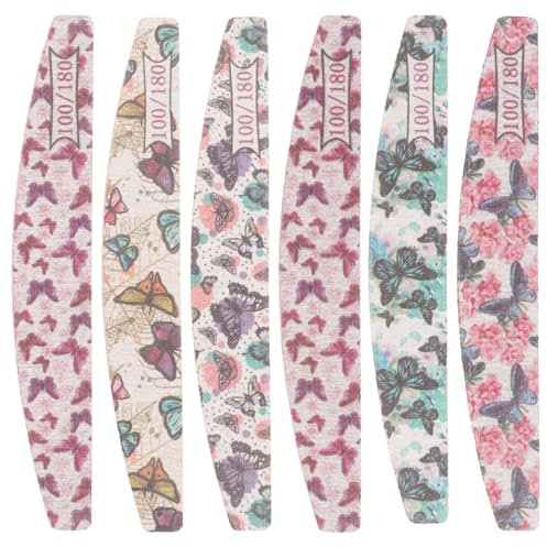 CALLARON 6piezas Limas De Uñas De Limas Para Uñas Naturales y Acrílicas Portátiles Caras Para Manicura y Pedicura