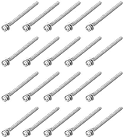 QUARKZMAN 20Pz M3 x 40mm Viti a Testa Bombata a Croce con Rondelle Elastica e Piatta, Kit Vite con Rondelle in Acciaio Inossidabile 304 per Legno Plastica Fissaggio Filo