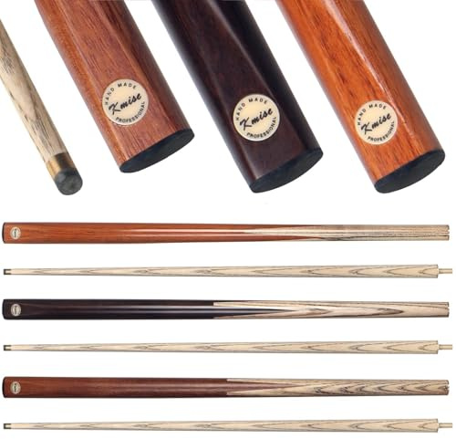 Kmise 57 inch Pool Cue, 19oz Cue Stick with 9.5mm Professional Tip, Handcraft, Made of Chacate Preto Wood, Bar or House Use for Men or Women, Pool Sticks for Adults (3 Sets)