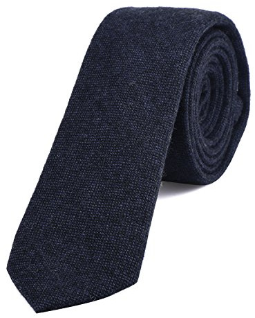 DonDon Herren Krawatte 6 cm Baumwolle nachtblau