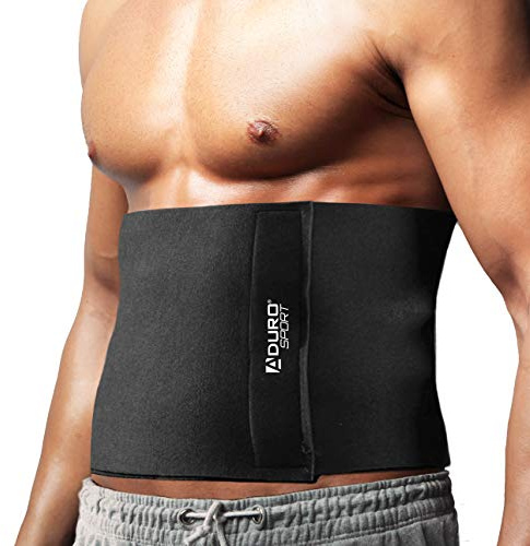 Aduro Waist Trainer for Men Women 12 Sweat Belt Waist Trimmer Stomach Slimming Body Shaper Exercise Equipment Adjustable Belt (Black)