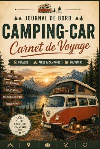 Carnet de Bord:Voyager en camping-car: Journal de voyage a remplir pour camping-cariste, caravane, van, Tente et voyage sur la route: Carnet de camping - Carnet de bord A5
