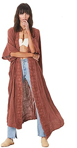 NFASHIONSO Women's Fashion Geometry Print Cover ups Tunic Kimono Cardigan Shawl