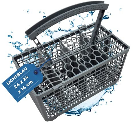 LICHTBLAU Panier à couverts pour lave-vaisselle - 240 x 140 mm - Gris - Universel - Stable - Adaptable à tous les lave-vaisselle - Résistant