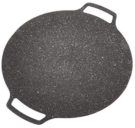 Sartén Antiadherente Coreana para Barbacoa, Sartén Circular Premium con Mango Antiescaldado, Compatible con Estufa de Cerámica, Inducción, Eléctrica, Fogata, Quemador de Gas(universales 30cm)