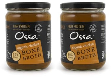 Ossa Bone Broth – Chicken, 100% Natural & High Protein | Gut Health & Digestion Support | Keto & Paleo Friendly | Preservative-Free | 515ml (Pack of 2)