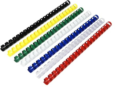 RAYSON Spirali per Rilegatura, 7 Colori, 125 Fogli, 21 Anelli, 16 mm, A4, Confezione Pezzi 100