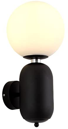 Fashion Nordic Wall Lamp Simple Postmodern Personality Creative TV Background Wall Bedroom Aisle Corridor Wall Light Bed Head Single Wall Lamp Retro Industrial Style Glass Bracket Light Indoor a