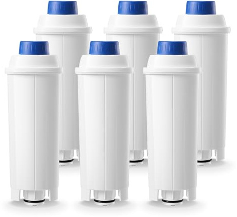 Finsna Wasserfilter Ersatz für De'Longhi DLSC002, Kompatibel mit Magnifica S, Dinamica, Eletta Explorer, ECAM, ETAM, EPAM-Serie Kaffeevollautomaten & Espressomaschinen (6 Stück)