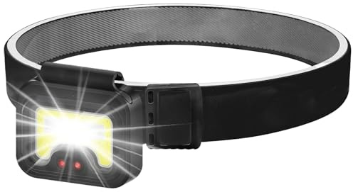 flintronic Luces de Carrera, Linterna Frontal LED Magnética, Lámpara de Cabeza, 4 Modos de Brillo, Linterna Cabeza LED Recargable con Clip, para Acampar Trotar Ciclismo Pesca Montañismo Senderismo