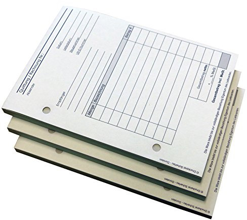 1x Block Rechnung/Quittung - Quittungsblock - 2 x 50 Blatt DIN A6 hoch - gelocht - SD -durchschreibend (22234)