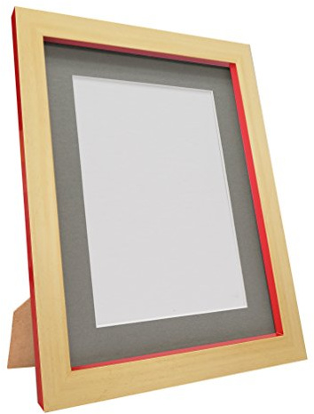 FRAMES BY POST MAGNUSBEEREDWITHDGMTA3A4 Magnus-Marco de Fotos, Plástico Reciclado, Haya/Rojo, Size A3, Image Size A4