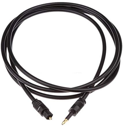 REY Cavo ottico digital sound Toslink a Mini Toslink 3,5 mm 2 m, Nero