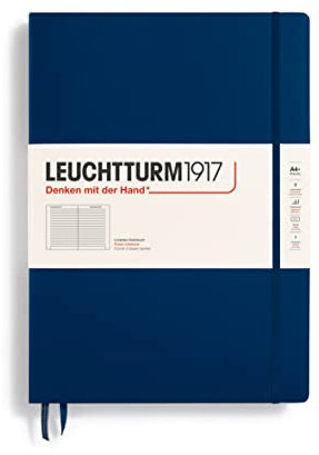 LEUCHTTURM1917 359867 Notizbuch Master Classic (A4+), Hardcover, 235 nummerierte Seiten, Marine, Liniert