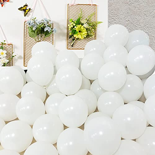 10inch White Balloons 100Pack Strong Thicken Latex Balloons For Happy Birthday, Kids Party, Weddings, Baby Shower Events Decorations Accessories