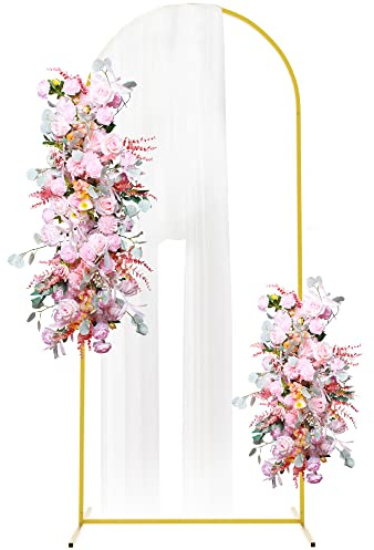 Putros Supporto ad arco in metallo per matrimoni, palloncini ad arco, cornice quadrata ad arco per feste di compleanno, baby shower, cerimonie, 1,8 metri, oro