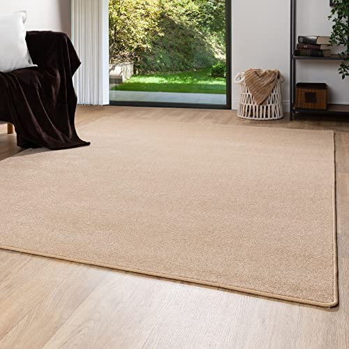 Steffensmeier Kurzflor Teppich Ibiza | Wohnzimmerteppich | Stilvoll | Pflegeleicht | Jugendteppich | Beige, Größe: 160x230 cm